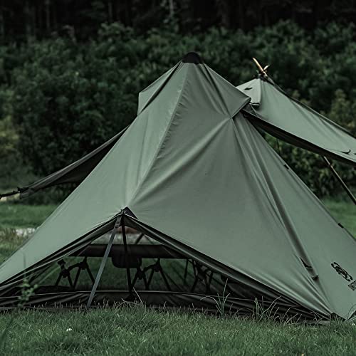 OneTigris Conifer Canvas Tent with Stove Jack, Teepee Hot Tent with Snow Skirt for Tent Stove Winter Camping