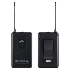 Wireless Microphone System UHF 4 Channel 2 Handheld Whole Mic 2 Lavavier Lapel Mic Bodypack 2 Headset LCD Display Frequency A Karaoke for School Party Wedding Church Conference Speech DJ Singing