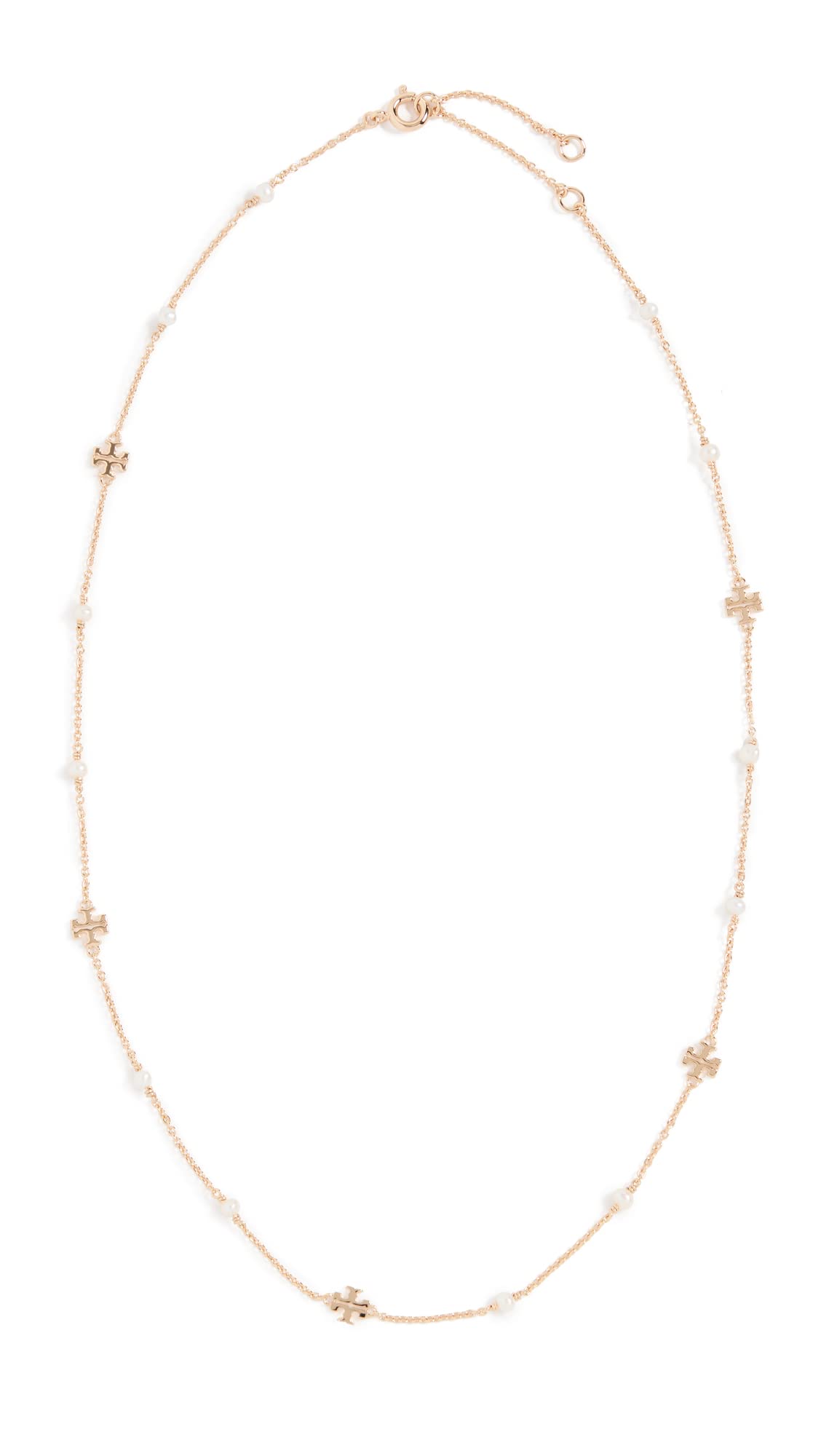 Tory Burch Women's Kira Pearl Delicate Necklace, Tory Gold/Pearl, One Size