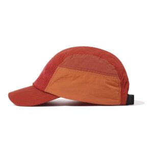 Croogo Camper 5-Panel Cap Waterproof Baseball Cap Nylon Lightweight Running Caps Five Panel Snapback Hats Unisex,Orange-WBBC8