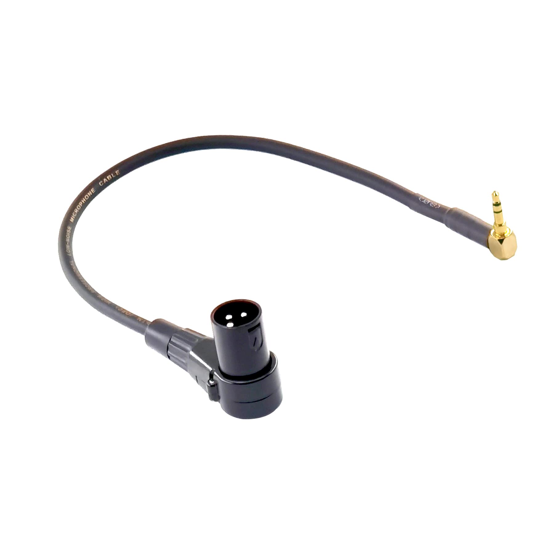 WJSTN Right Angle Male XLR to 3.5mm Adapter,3.5mm (1/8 Inch) TRS to XLR Stereo Male to XLR Male Cable (1feet)