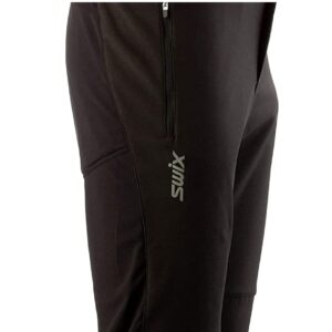 Swix Men's Corvara Softshell Classic Nordic Winter Sports Cross Country Skiing Pants, Black, Large