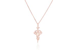 dkmn gÜmÜŞ lotus unalome necklace - 925 sterling silver lotus flower unalome necklace - yoga jewelry - chakra necklace - spiritual symbol charm (sterling silver, 24 inches)