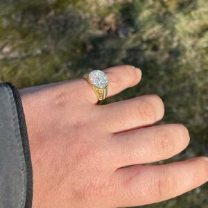 Iced CZ Nugget Ring - Men's 14k Gold Over Real 925 Sterling Silver Ring - Micropave Baguette Ring - Pinky Or Any Other Finger Ring (11)