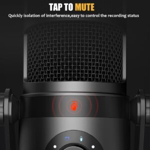 MAONO Dynamic Microphone, USB/XLR Podcast PC Microphone with Software, EQ,Tap-to-Mute, Headphone Jack, Gain Knob & Volume Control, Studio Mic for Broadcast, Recording, Streaming & Gaming (PD400X)