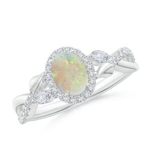 NYZA JEWELS Beautiful Luxurious Oval 7x5 Anniversary Ring | Sterling Silver 925 With Ethiopian Opal | Engagement & Anniversary Collections For Woman's (Rose Gold Plated, 5) (White, 10.5)