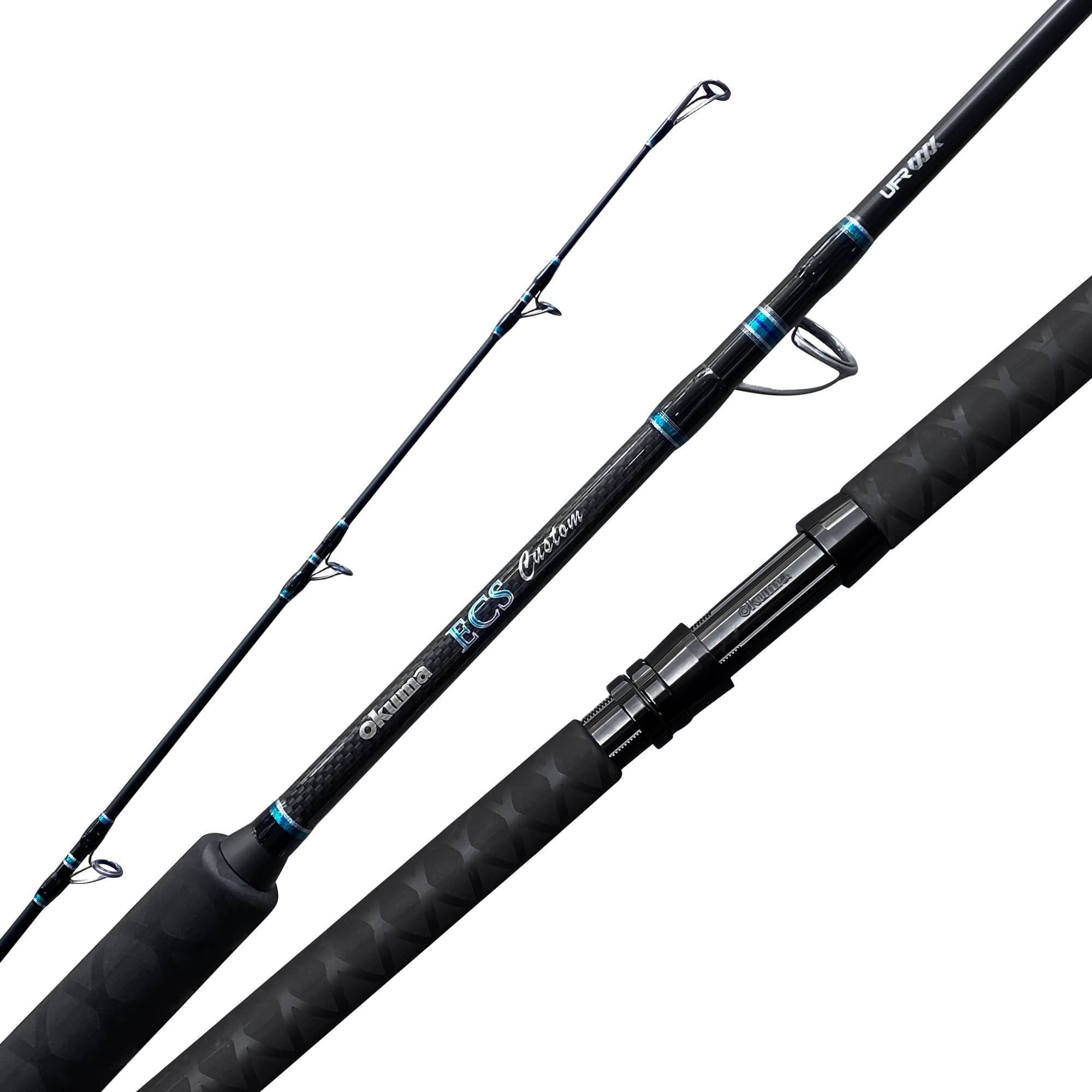 Okuma ECS Custom Hybrid Carbon Glass UFR Tip Saltwater Rods, ECS-S-661MH, Black, 6' 6"