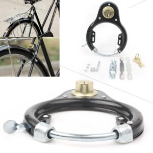 Lirun Bicycle U-Lock Wheel Lock Set nti-Theft Lock w/Keys Iron Fits E-Bike, Mountain Bike, Road Bike