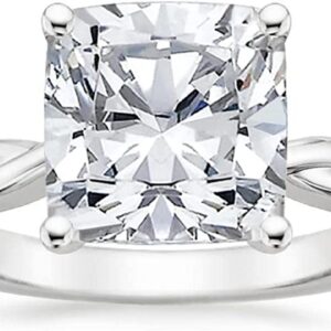 Moissanite World Cushion Brilliant Cut 5 Carat, Diamond Ring Set, Wedding Ring Set, Moissanite Engagement Ring Set for Women, 925 Sterling Silver, for Her (8)