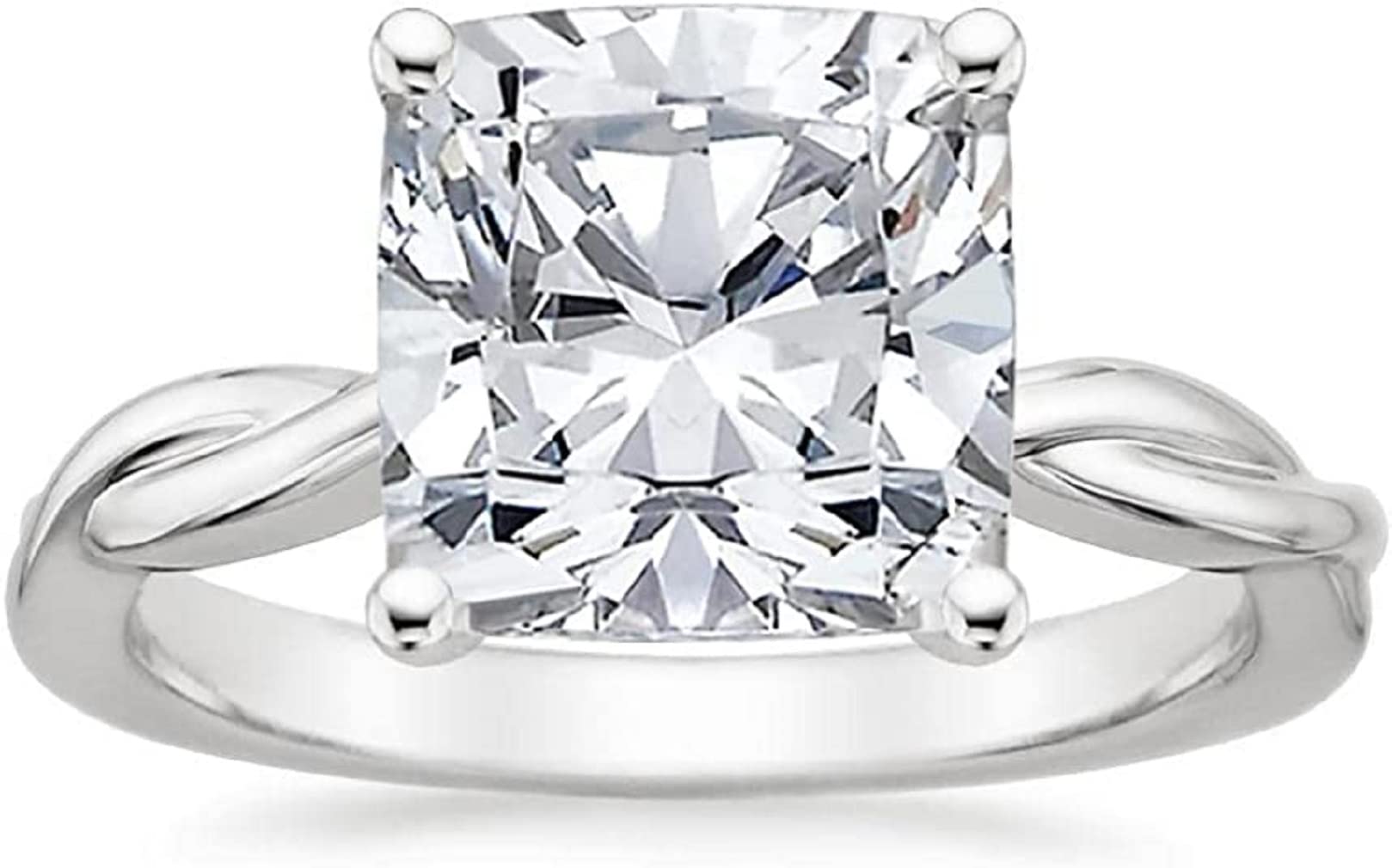 Moissanite World Cushion Brilliant Cut 5 Carat, Diamond Ring Set, Wedding Ring Set, Moissanite Engagement Ring Set for Women, 925 Sterling Silver, for Her (8)