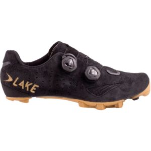 Lake Mx238 Gravel Cycling Shoe - Men's Black Suede/Gold, 45.0