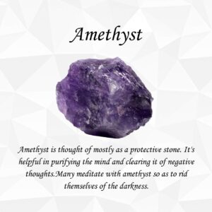 Top Plaza Raw Amethyst Healing Crystal Stone Necklaces for Women Men Irregular Mini Amethyst Cluster Druzy Pendant Necklaces Natural Amethyst Gemstone Necklaces Quartz Jewelry - Silver