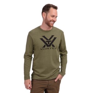 Vortex Optics Core Logo Long Sleeve Shirts (Military Heather, Medium)