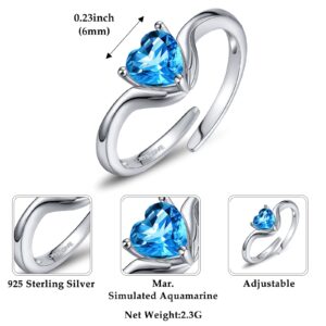 ANNA QUEEN Mother's Day 925 Sterling Silver Hug Birthstone Rings for Women Adjustable Open Promise Statement Ring for Couple Mom Wife Girlfriends