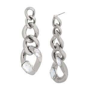 Steve Madden Stone Link Drop Earrings