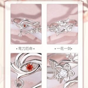 Heaven Official's Blessing: Tian Guan Ci Fu 925 Sterling Silver Finger Ring Cosplay Figure Jewelry, (A pair)