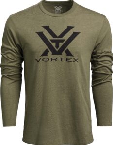 vortex optics core logo long sleeve shirts (military heather, medium)