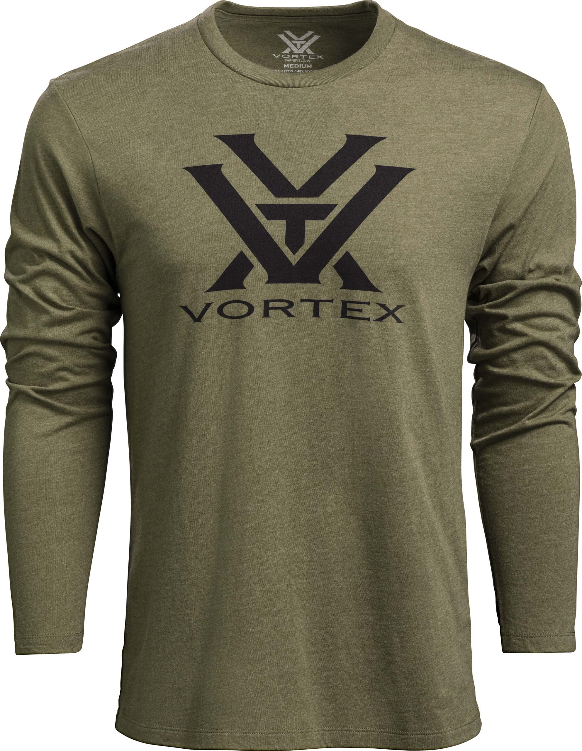 Vortex Optics Core Logo Long Sleeve Shirts (Military Heather, Medium)