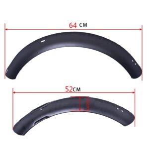 ZEWEZ Bike Fender, Bicycle Fender 20 Inch Electric Bike Fender 20 * 4.0 E-Bike Mudguard for Fat Tire Set of Bicycle Wings Accessories (Color : Black)