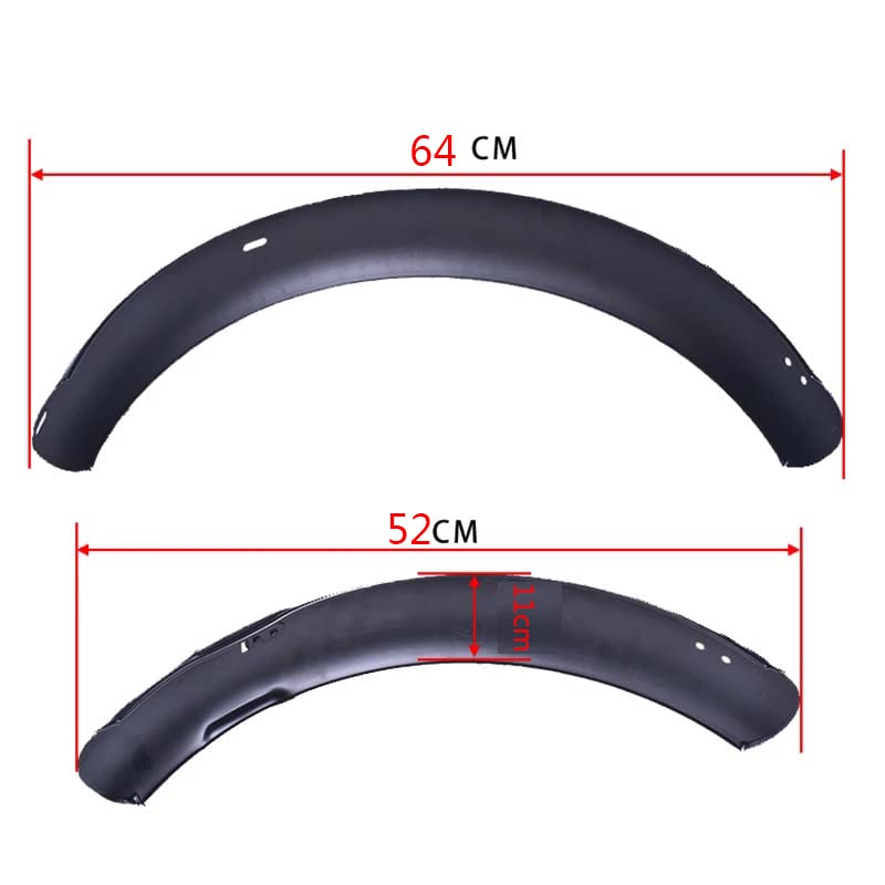 ZEWEZ Bike Fender, Bicycle Fender 20 Inch Electric Bike Fender 20 * 4.0 E-Bike Mudguard for Fat Tire Set of Bicycle Wings Accessories (Color : Black)