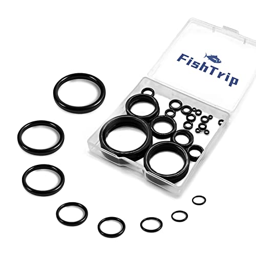 FishTrip Fishing Rod Eyelet Repair Kit 60Pcs Fishing Rod Repair Kit 12 Sizes Fishing Pole Ceramic Guides Rings Replacement Kit