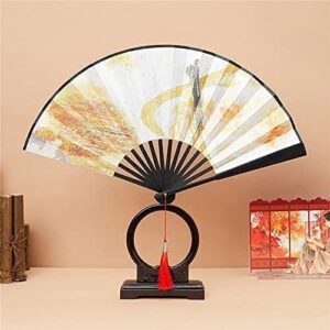 Foldable Fan Folding Hand Fan Hanfu Bamboo Folding Fan, Foldable Ancient, Hand Foldable Fan, 2 Printed Sides, Cosplay Costume Fan Folding Fan Handheld Fans (Color : 26cm, Size : Folding Fan)