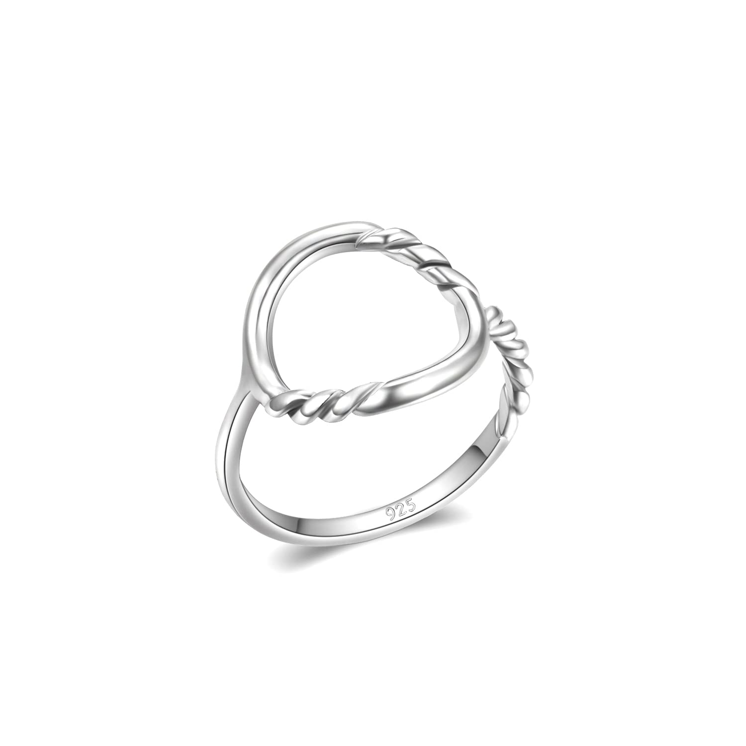 MINDDHA Infinity Sterling Silver Rings - Circle Of Life Rings For Women - Handmade Designer Mediterranean Ring Made in Israel - Karma Infinity Ring, Band Width 2mm, Size 11