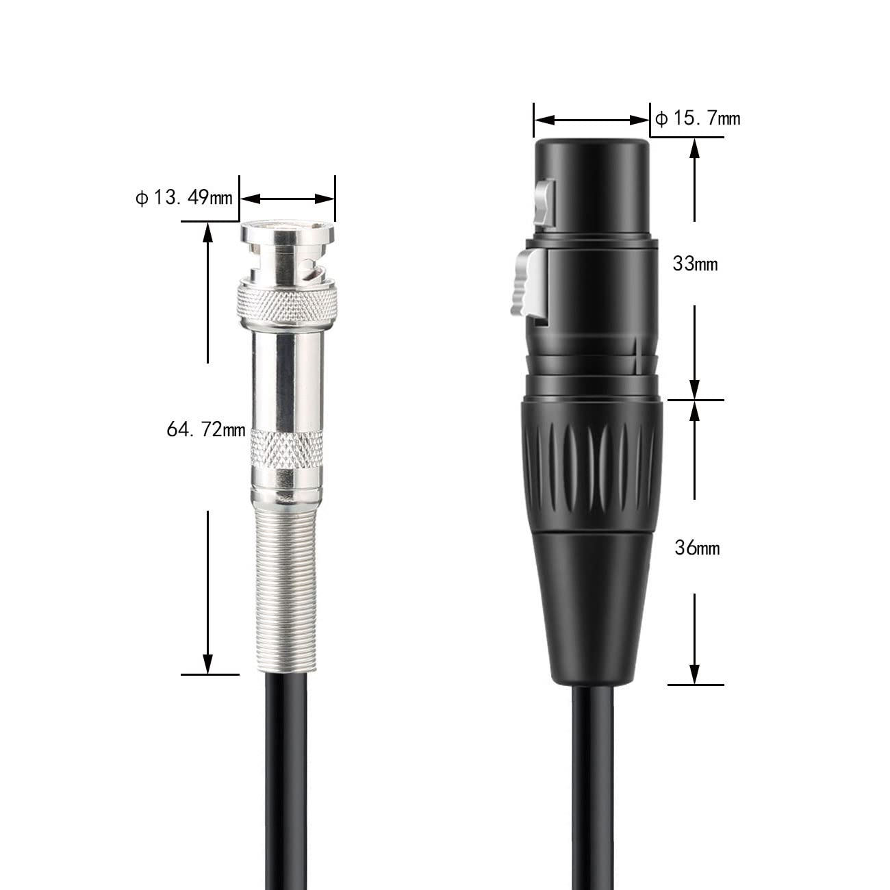 gotor BNC to XLR Female Cable XLR to BNC Cable BNC Female to XLR 6N OFC Silver Plated BNC to XLR Cable 4.95Feet (XLR Female)