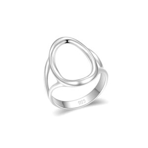 MINDDHA Sterling Silver Circle Ring - Handmade Infinity Band from Israel - Dainty Karma Ring for Women - Ideal Gifts for Anniversary, Birthday, Special Occasions - Stylish Ring, 3.8mm Width, Size 9