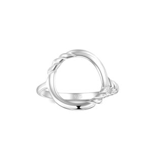 MINDDHA Infinity Sterling Silver Rings - Circle Of Life Rings For Women - Handmade Designer Mediterranean Ring Made in Israel - Karma Infinity Ring, Band Width 2mm, Size 11