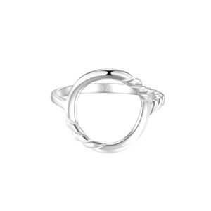 MINDDHA Infinity Sterling Silver Rings - Circle Of Life Rings For Women - Handmade Designer Mediterranean Ring Made in Israel - Karma Infinity Ring, Band Width 2mm, Size 11