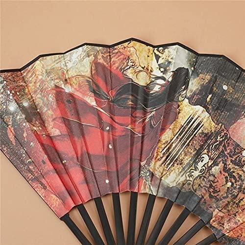 Foldable Fan Folding Hand Fan Hanfu Bamboo Folding Fan, Foldable Ancient, Hand Foldable Fan, 2 Printed Sides, Cosplay Costume Fan Folding Fan Handheld Fans (Color : 26cm, Size : Folding Fan)