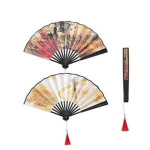 Foldable Fan Folding Hand Fan Hanfu Bamboo Folding Fan, Foldable Ancient, Hand Foldable Fan, 2 Printed Sides, Cosplay Costume Fan Folding Fan Handheld Fans (Color : 26cm, Size : Folding Fan)