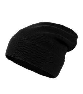 100% pure cashmere beanie for women and men, cuffed warm hat with gift box (black)