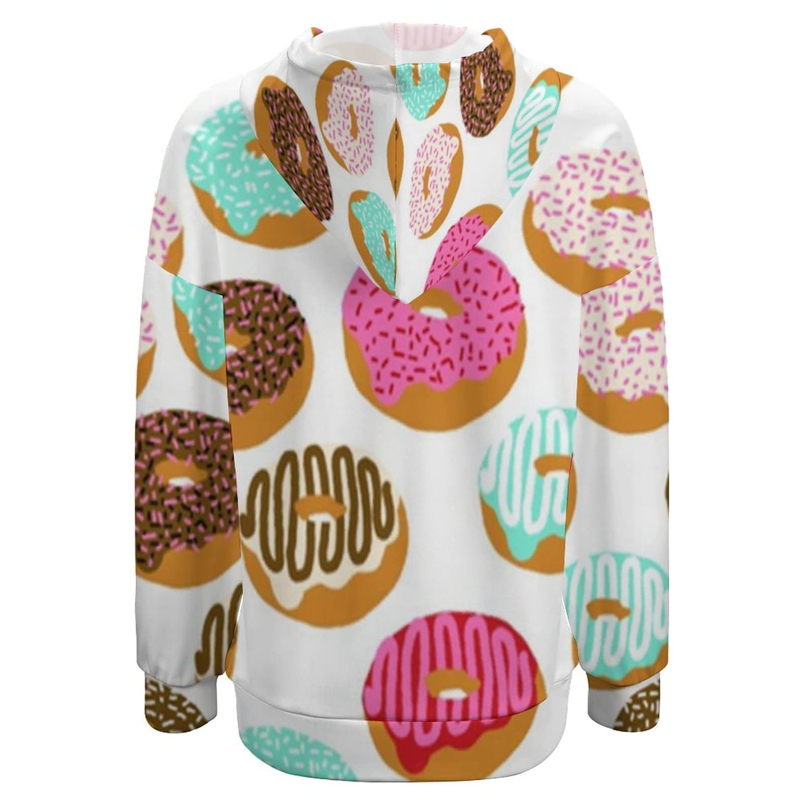 AMRANDOM Women Thin Hooded Sweater (Sweet Donut print) Casual essential Hoodie Fall Jacket Girls Pullover Tops Long Sleeve Sweat shirts