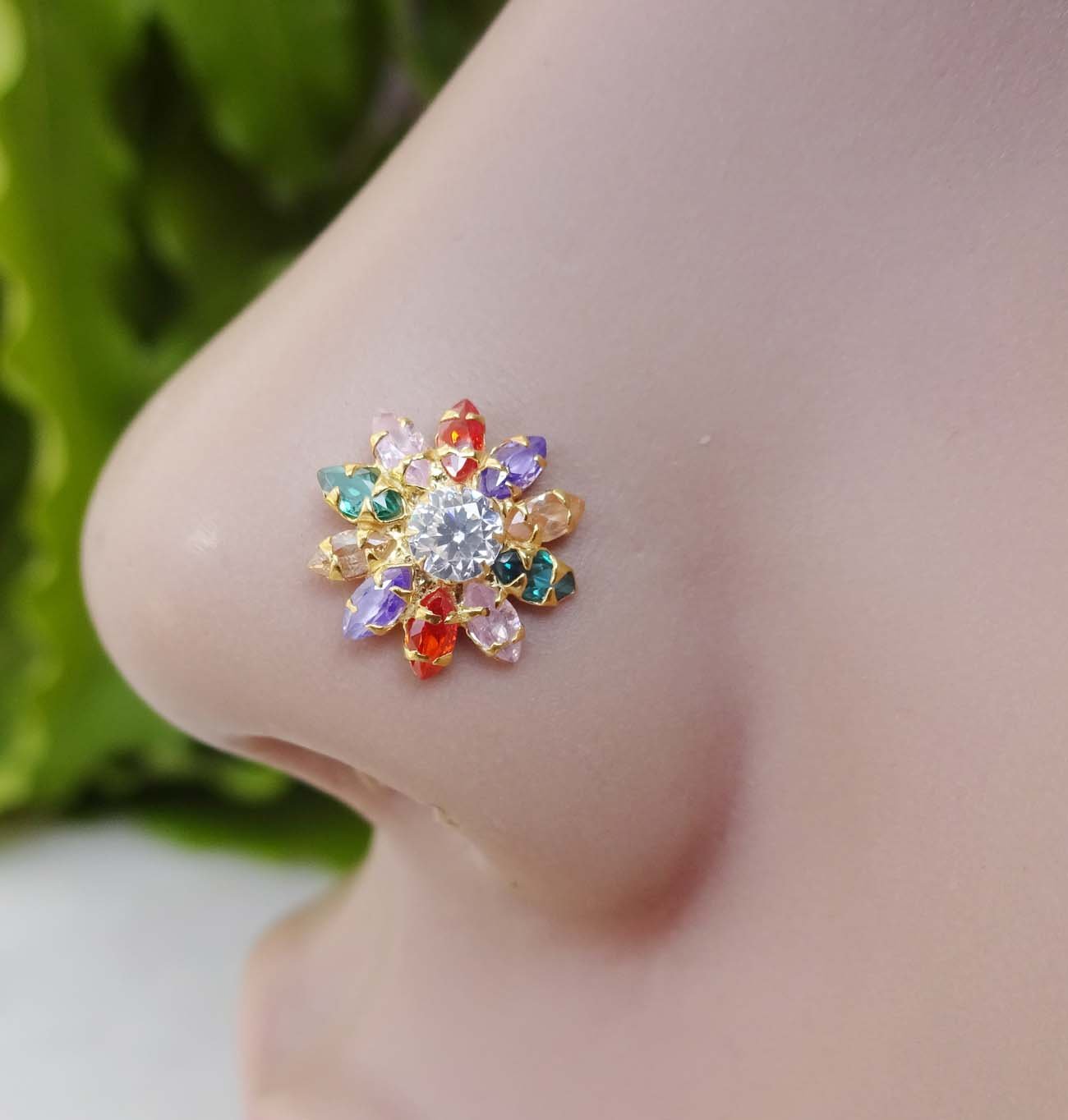 Flower Nose Stud Multi Nose Hoop Crystal Nose Stud Sterling Silver Nose Stud Dainty Nose Stud Crock Screw Nose Stud Twist Nose Stud Indian Nose Ring Indian Nose Stud Sterling Silver Nose Hoop gold