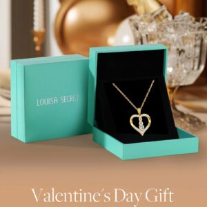 LOUISA SECRET Infinity Heart Birthstone Necklaces for Women, 18k Gold Plated 955 Sterling Silver Forever Love Pendant Jewelry for Her, Ideal Gift for Wife, Girlfriend, Mom on Birthday, Anniversary, Valentine's Day