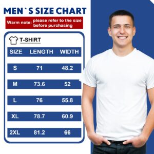 Handepo 6 Pcs Sublimation Men's Blank White T-Shirts, Polyester Crew Neck Short Sleeve for Printing (M Size)