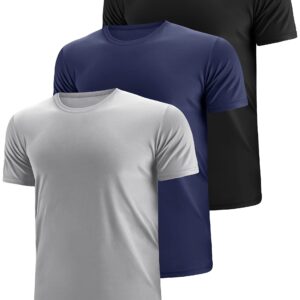 Dry Fit Tshirts Shirts For Men 3 Pack Moisture Wicking Quick Dry Mesh Performance Tees Gym Tech T Polyester Sublimation Active Athletic Crew Short Sleeve Workout Running Tops ( Multipack 3, 4XL )