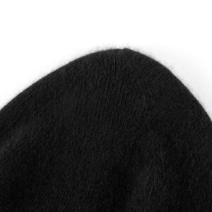 100% Pure Cashmere Beanie for Women and Men, Cuffed Warm Hat with Gift Box (Black)