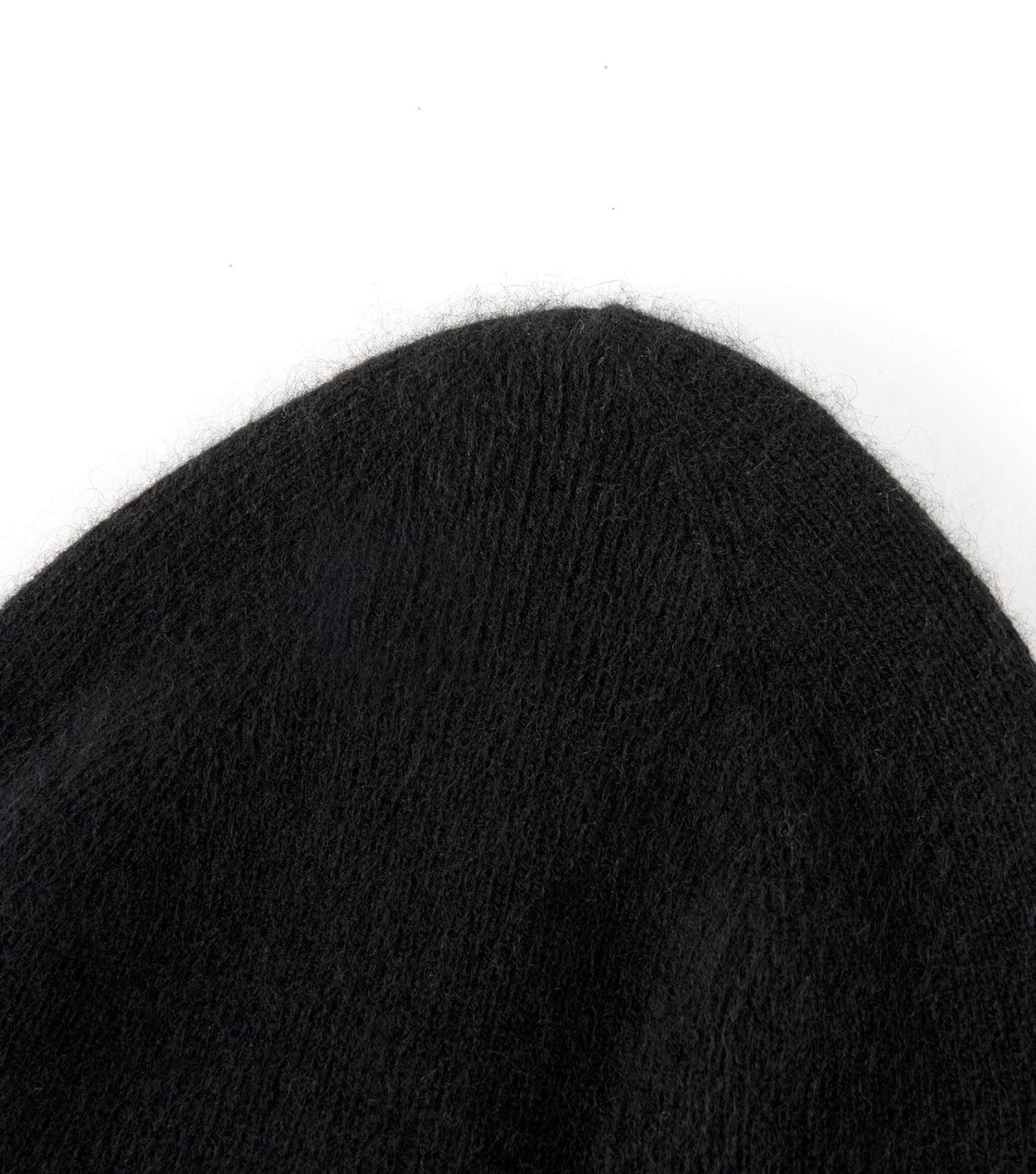 100% Pure Cashmere Beanie for Women and Men, Cuffed Warm Hat with Gift Box (Black)