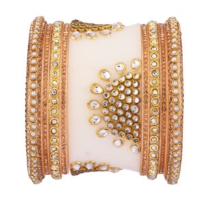 Efulgenz Traditional Indian Wedding Bangles CZ Crystal Bridal Bracelet Bangle Set for Women (Pcs)