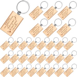 Fumete 20 pcs Employee Appreciation Gifts Keychains Bulk Inspirational You Are Awesome wooden Keychains for Staff Teacher Social Worker