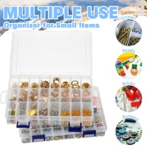 6 Pcs Transparent Fish Tackle Boxes Plastic Fish Tackle Storage Organizer Box with Removable Dividers Clear Fish Tackle Trays Organizer Box for Fishing Lure Storage