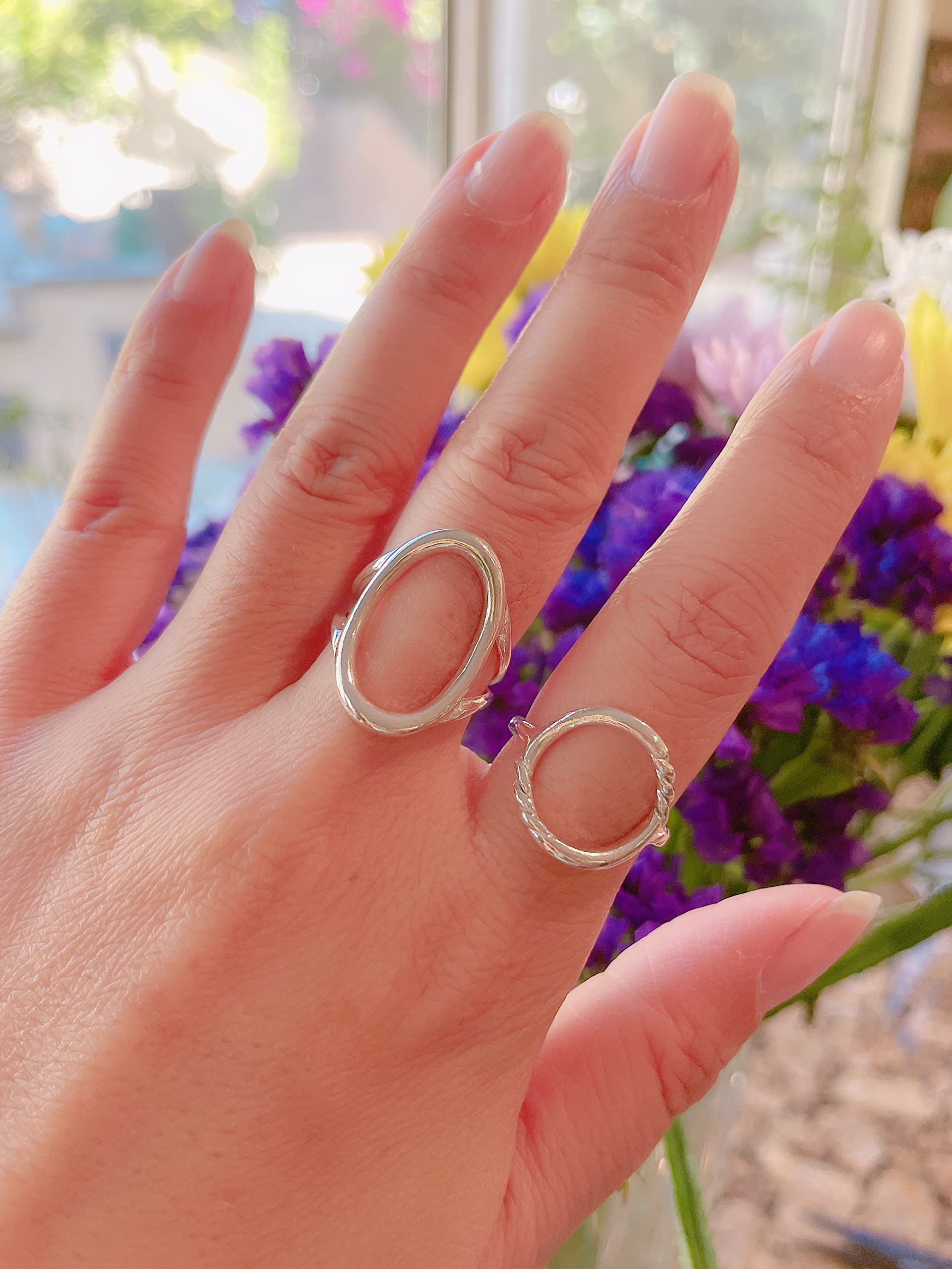 MINDDHA Infinity Sterling Silver Rings - Circle Of Life Rings For Women - Handmade Designer Mediterranean Ring Made in Israel - Karma Infinity Ring, Band Width 2mm, Size 11