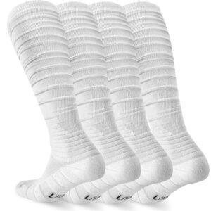 dingcooler scrunch football socks 2 pack, extra long padded athletic socks for men & women