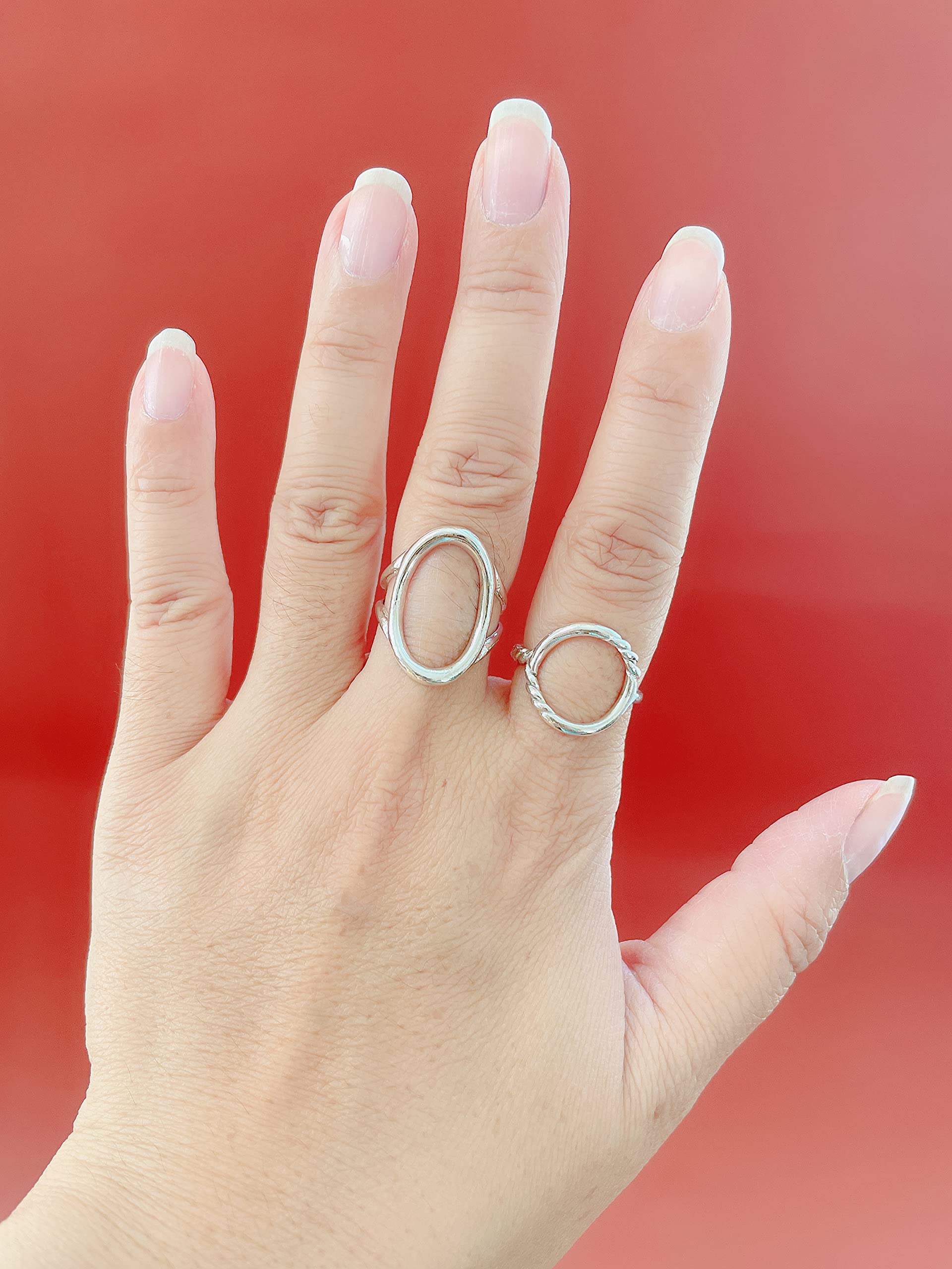 MINDDHA Infinity Sterling Silver Rings - Circle Of Life Rings For Women - Handmade Designer Mediterranean Ring Made in Israel - Karma Infinity Ring, Band Width 2mm, Size 11