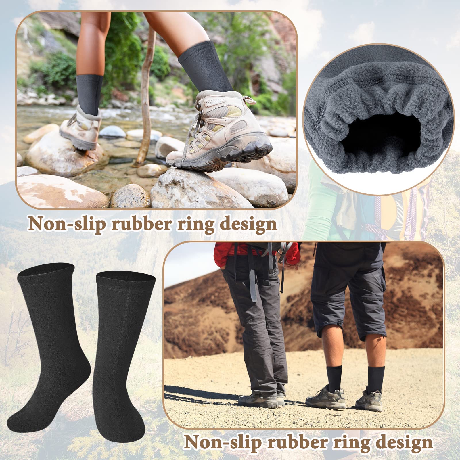 4 Pairs Military Boot Liner Socks Winter Warm Fleece Boot Socks for Women Men Military Hiking Sock Liners Socks for Sport Outdoor Hunting