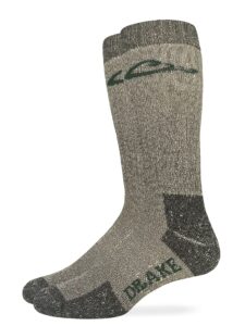 drake men's heavyweight merino wool full cushion tall boot socks 1 pair pack (as1, alpha, l, regular, regular, brown, large)