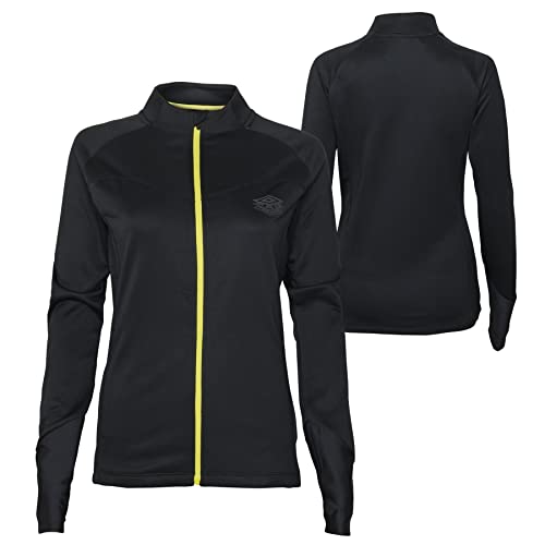 Umbro Women's Pro Training Jacket, Black/Limeade, Large